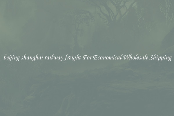 beijing shanghai railway freight For Economical Wholesale Shipping