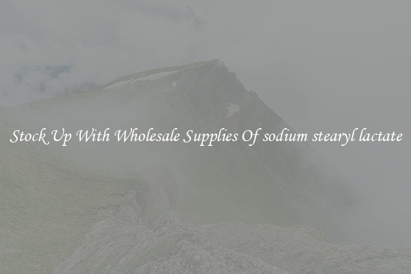 Stock Up With Wholesale Supplies Of sodium stearyl lactate
