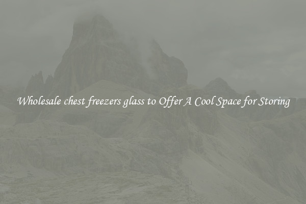 Wholesale chest freezers glass to Offer A Cool Space for Storing