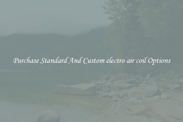 Purchase Standard And Custom electro air coil Options