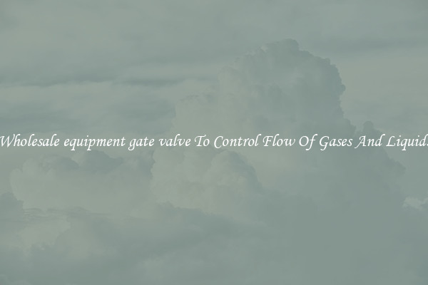 Wholesale equipment gate valve To Control Flow Of Gases And Liquids