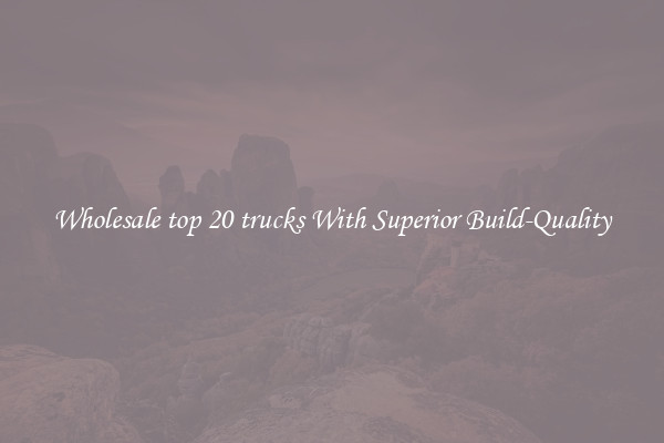 Wholesale top 20 trucks With Superior Build-Quality